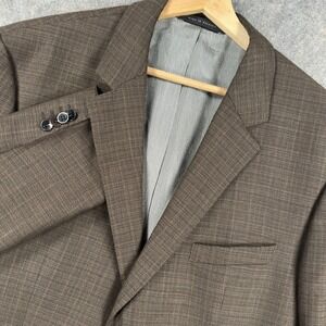 Hugo Boss Blazer Mens 46R Brown 100% Virgin Wool Tesse Biella Jacket Sport Coat